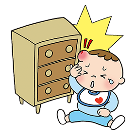 ぶつけてたんこぶ