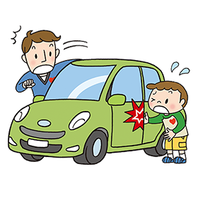車のドアで打撲