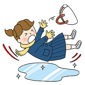 通学で転倒してねんざ