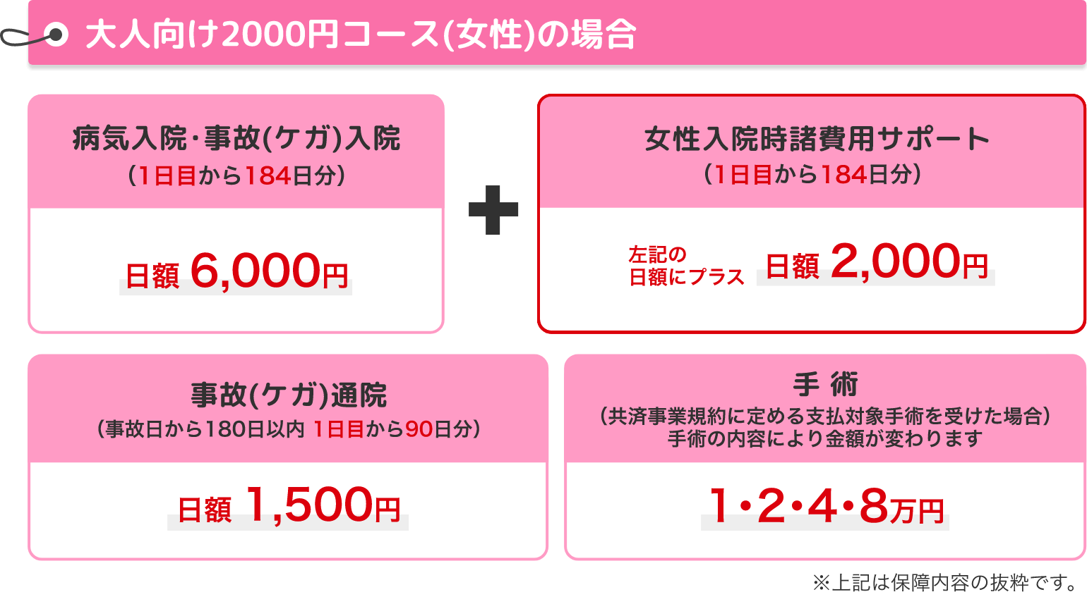 大人向け2000円コース(女性)の場合