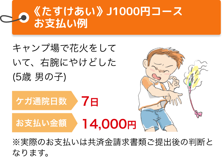 《たすけあい》J1000円コース お支払い例